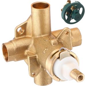 Rossesay 8370HD Rough In Brass Compatible with Posi-Temp Pressure Balancing Tube Cycling Shower Valve with Stops, 1/2-Inch IPS Connections, Lead-Free, 1222 Faucet Cartridge