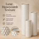 White Tall Floor Vases Set of 3, 27 Inch Large Metal Decorative Vases with Honeycomb Texture- Modern Cylinder Floor Vase for Living Room Corner, Pampas Grass＆Dried Flowers, Home Decor (White)