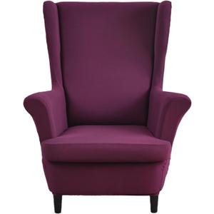 Wingback Chair Slipcover 2 Piece Stretch Armchair Cover Furniture Protector Washable Spandex Wing Fuchsia Chair Covers for Living Room