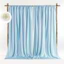 10x10ft Polyester Backdrop Blue Fabric Satin Background Curtain Engagement Baby Shower Wedding Birthday Photo Gender Reveal Photo Decoration 2 Panels 5ftx10ft TAYBSDJ117