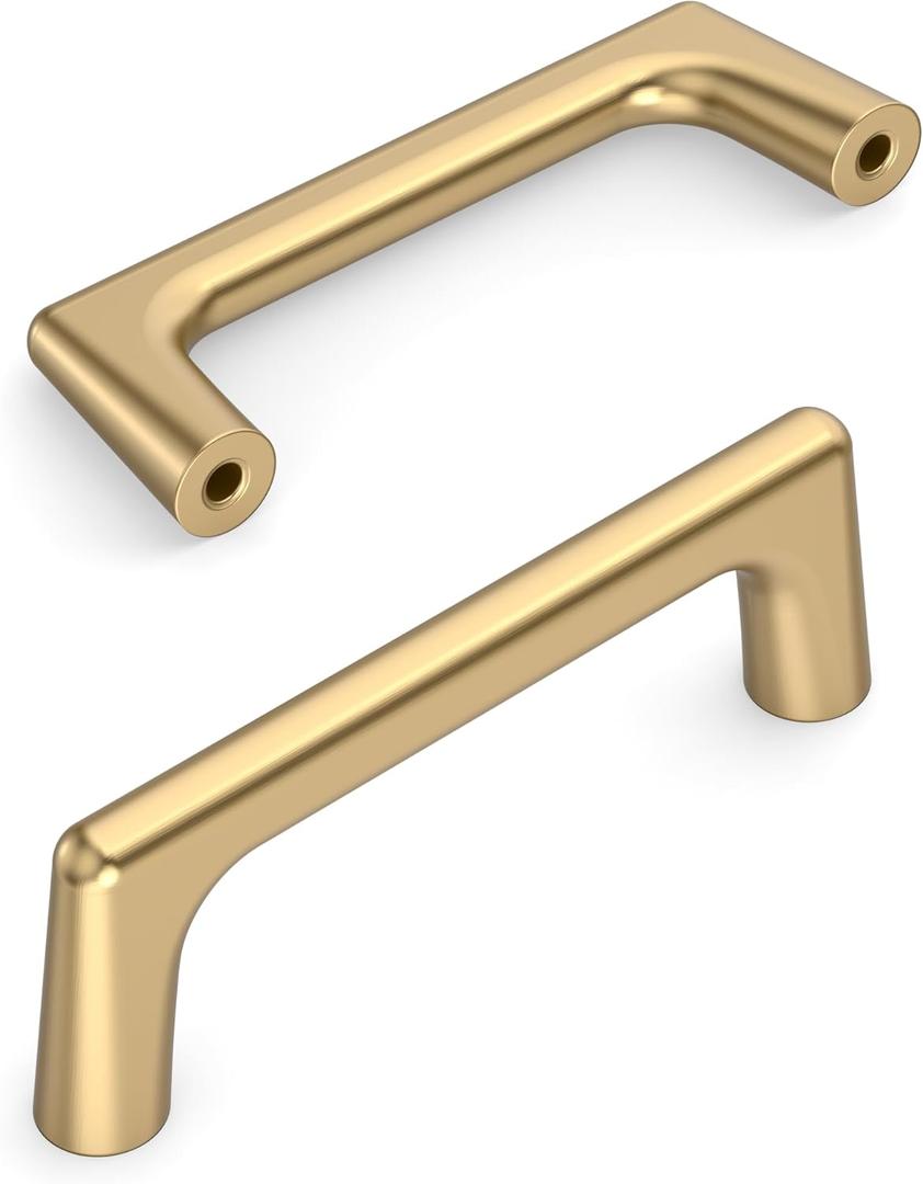 Amerdeco 10 Pack Champagne Bronze Cabinet Pulls 3 Inch(76MM) Hole Centers Kitchen Cabinet Handles Hardware Kitchen Handles for Cabinets Cupboard Handles Drawer Pulls ZH0041