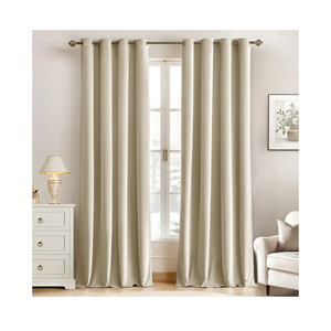 MIULEE Velvet Curtains Beige Elegant Grommet Curtains Thermal Insulated Soundproof Room Darkening Curtains/Drapes for Classical Living Room Bedroom Decor 52 x 84 Inch Set of 2