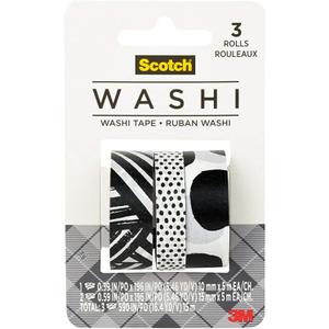 Scotch Washi Tape - Black and White Pattern Design