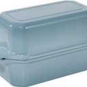 Bread Pan Cast Iron Loaf Pan with Lid Bread Loaf Pan 9x5 Inch Enameled Cast Iron Sourdough Bread Pan, LightBlue