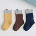 3 Pairs Ultra Thick Warm Toddler Socks Baby Boy and Girl winter Socks Infant Socks Kid Sock Warm Cotton Crew Socks (Brown Bear)