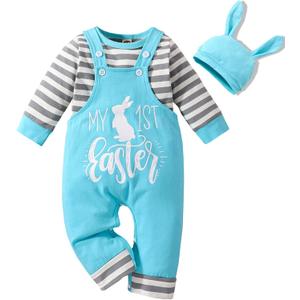 VINUOKER Baby Boy My 1st Easter Outfit 3pcs Easter Day Clothe Set Boy Easter Day outfits (6-9 Months) 74