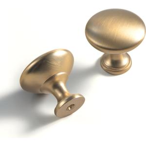 Goo-Ki 6 Pack Champagne Bronze Drawer Knobs Kitchen Cabinet Knob Zinc Alloy Hardware - Modern Single Hole/Screw Bar Cabinet Handles Dresser Pulls