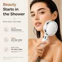Korean Beauty VC Scent Handheld Filter Shower Head with Rotary Switch | Anti-Chlorine Hard Water Filter, Gentle Skin & Smooth Hair, Easy Install