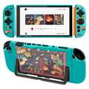 3 x Protective Case Set Compatible with switch 2, Cute Cartoon Anti-Scratch Shockproof Cover, Anti-Fingerprint,Cute Animal Kingdom Design (Green)