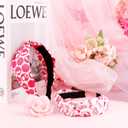 2 x Valentines Day Headband for Women 2Pcs Hotpink Love Headband Knotted Headbands Non Slip Wide Hair Band Valentines Day Hair Accessories for Women Girls Holiday Gift