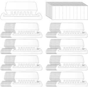 200 Pcs Hanging File Folder Tabs and 200 Pcs 2 Inch Inserts Labels, Plastic File Folder Tabs for Hanging Folders Files (Transparent)