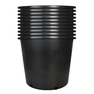 YSMN Nursery Pots with Drainage Holes Pack of 10 Pcs 7 Gallon and Plant Label Flexible Seedling Pots Seed Starting Planter for Indoor Outdoor Flowers Succulents Cactus