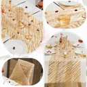 3 Pcs Gold Table Runners, 28In x 10 Ft Sheer Chiffon Tulle Cheesecloth with Glitter Metallic Foil, Golden Sequin Gauze Runner for Wedding, Birthday, Baby Shower, Anniversary Party Decor, Striped