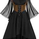 Rosegal Women Plus Size Punk Gothic Dress (XXL)