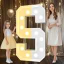 Pooqla 4 FT Marquee Light Up Letters, Cool White and Warm White Marquee Letter 4 Feet Tall, Giant LED Sign Big Mosaic Letter S for Balloons Birthday Party Anniversary Wedding Decorations