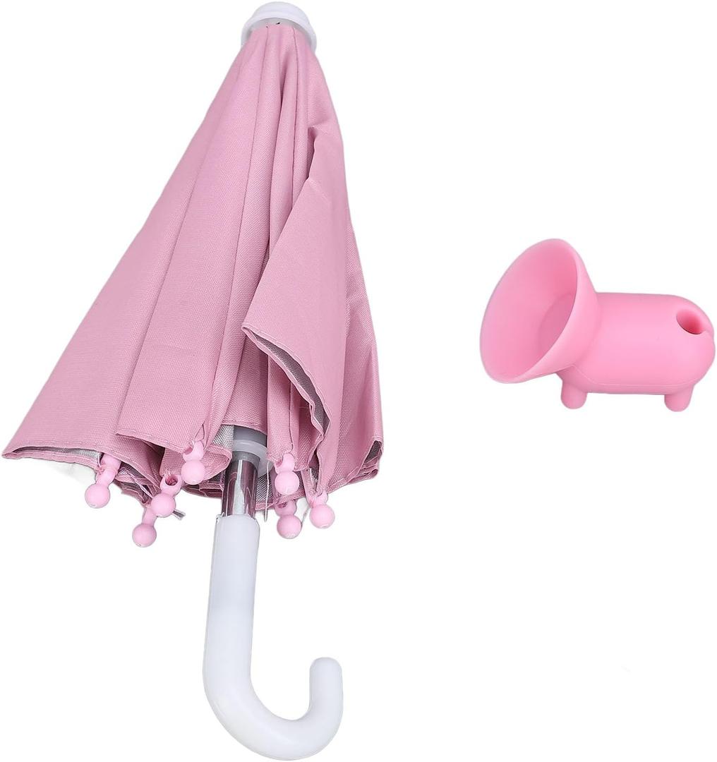 Phone Sun Umbrella Portable PVC Metal Sun Blocker for Fishing Beach Photography (Pink)