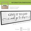 TQianJiang Christian Wall Decor Give It To God And Go To Sleep Sign Wall Decor 32"12" Spiritual Quote Plaque for Master Bedroom Above Over Bed Rustic Religious Home Wood Framed Hanging Art (Black)