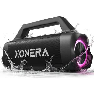 Speakers Bluetooth Wireless, 80W Peak Loud Outdoor Speaker with Bass, 20H Playtime, IPX6 Waterproof, TWSBT5.3, Portable for Camping Hiking Boating Pool Beach(Black)