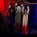 3 Pack Halloween Decorations Outdoor,Hanging Ghost Spooky Skeletons Decor Supplies, Creepy Haunted House Flying Halloween Decoration with Yard Tree Porch Garden Party Décor Indoor