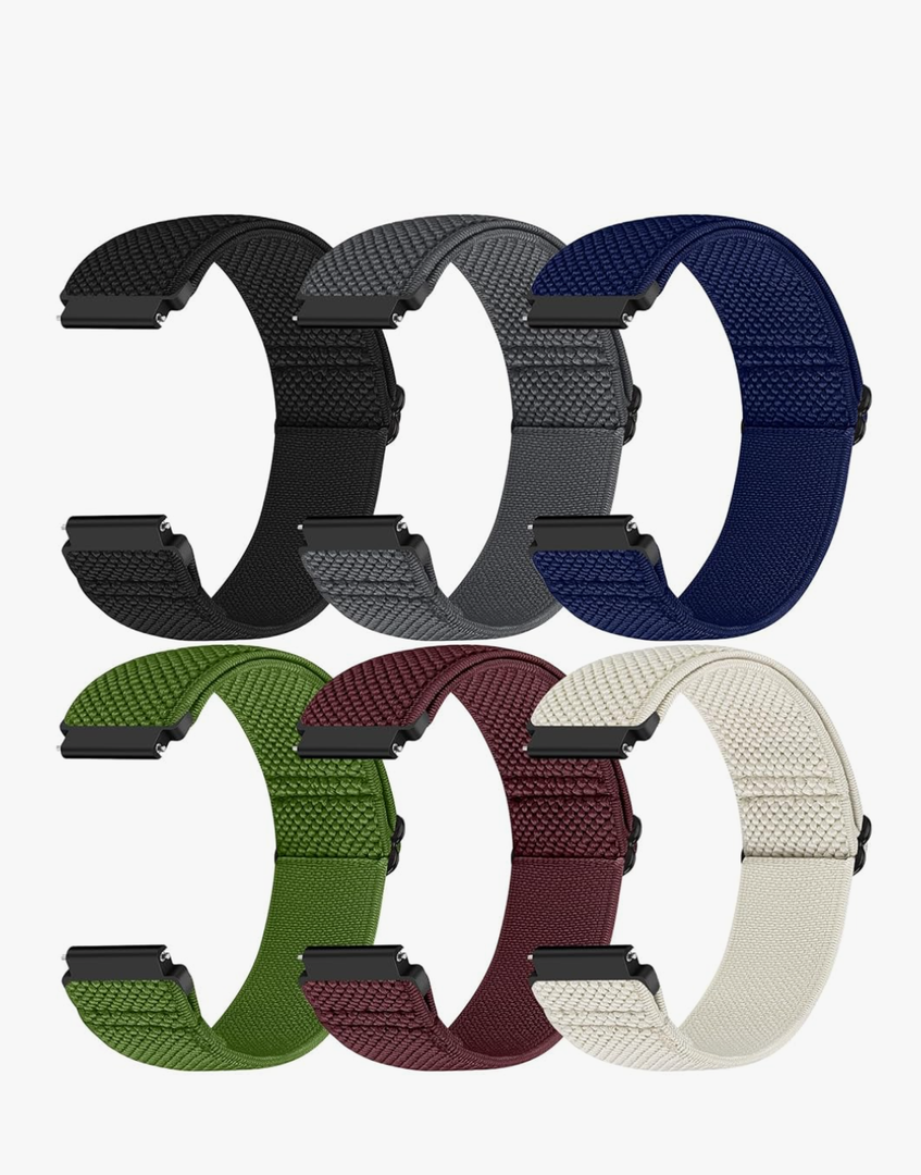 Runostrich Quick Release Nylon Watch Band - Choice of Width - 18mm, 19mm, 20mm, 22mm, 24mm Elastic Watch Straps Adjustable Stretchy Solo Loop Sport Nylon Replacement Wristband for Women Men