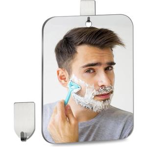 Shower Mirror for Shaving, Larger 10.6 x 8 inches Mirror for Wall Hanging Kids Safety, Frameless Portable Travel Camping Mirrors, Unbreakable Handheld Locker, Shave Mirror, Makeup Plastic, Bathroom