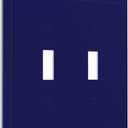 Royal Navy Blue Decorative 2 Gang Double Toggle Light Switch Cover Mid Size Outlet Wall Plate Electrical Dual Device Switch Faceplate