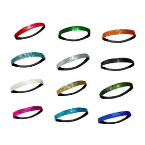 12pcs Glitter Elastic Hair Bands for Women Candy Color Sports Headbands Non-slip Sparkly Hair Wraps for Workout Spa Party Outdoor Activities Random Colors Random Color