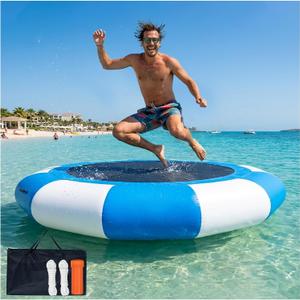 ACOMUZI Inflatable Water Trampoline, Heavy Duty Water Trampoline for Lake, Inflatable Trampoline for Lake, Lake Trampoline for Water with Ladder Ropes for Pool Ocean No Pump, 6ft
