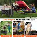 Wagons Carts Foldable, Collapsible Wagon, Foldable Wagon Cart with Wheels, Folding Wagons for Beach Camp Sports Garden, 2 Cup Holders/Lightweight Portable/Black/360 LBS