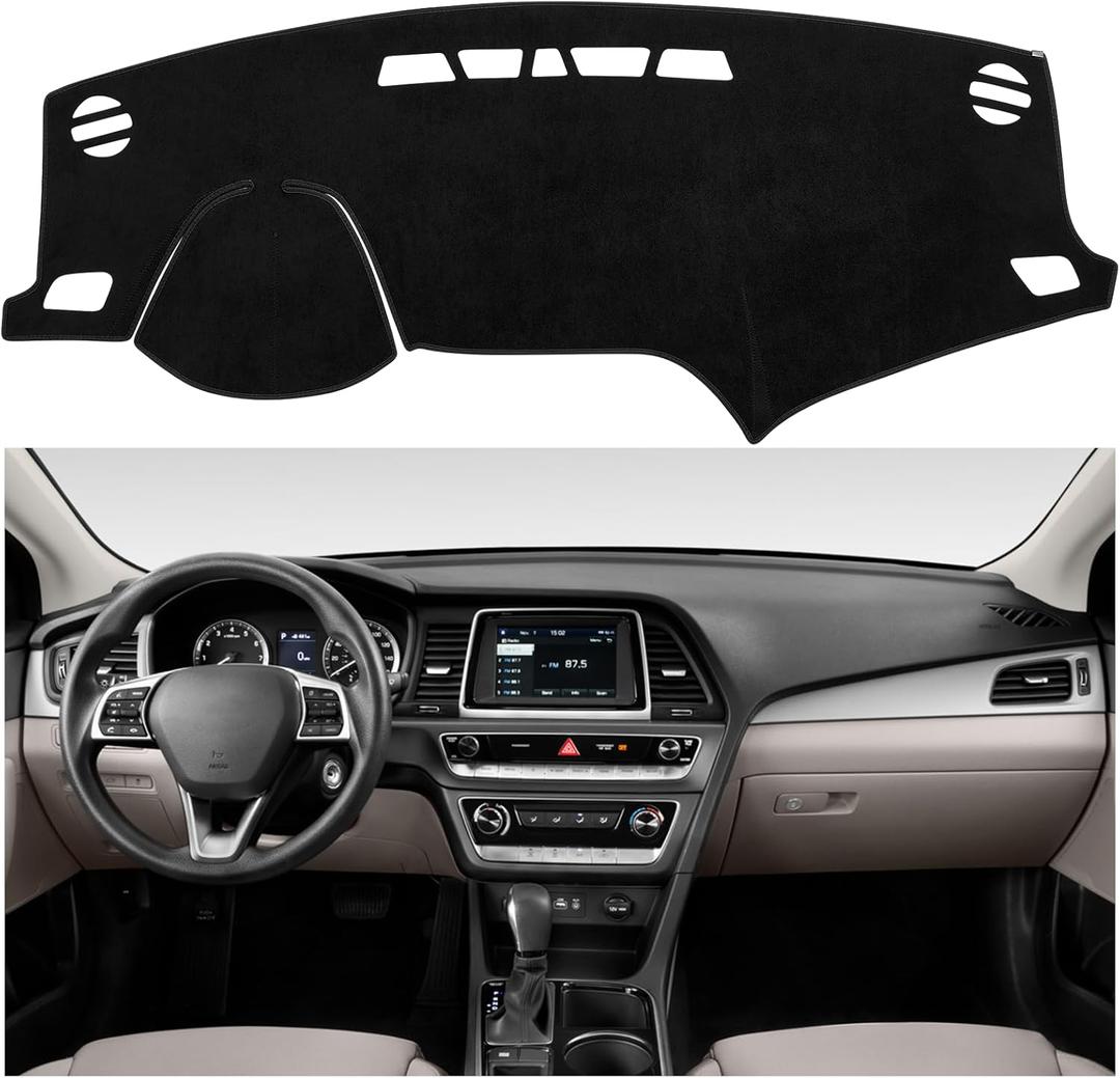 SPEEDWOW Dashboard Dash Board Cover Mat Carpet Compatible with 2015-2019 Hyundai Sonata