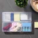 novelinks Plastic Small Storage Bins with Lids for Organizing, Mini Clear Storage Containers and Stackable Storage Box Organizer for Pencil Boxes, Task Boxes, Crayon Boxes (6 Pack Large)