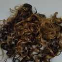 REECHO Curly Hair Extensions, 4PCS 16 inch Clip in Hair Extensions Lace Weft Short Curly Extension Clip Ins Invisible Natural Hairpieces for Women, Dark Brown with Highlights