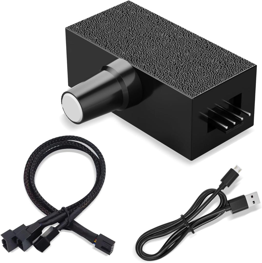 4-Pin 12v PWM Fan Controller with USB-C Power Supply and 4-Pin 3-Channel Splitter HUB Pwm Fan Speed Controller 15-18w, 1.2-1.5A Output, Compatible with CPU/Chassis Fans