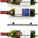 AQAREA Wall Mounted Wine Rack: Metal Wall Mount Wine Bottle Holder - for Wine Cellar Home Kitchen Bar Decor - 4Pcs