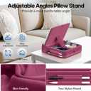 KDD Tablet Pillow Stand with Storage, Foldable iPad Holder for Lap, Desk and Bed, Angle Adjustable Soft Pad Dock with Stylus Mount Compatible with iPad Pro, Air, mini, Book, Phone and Tablet (4-13")