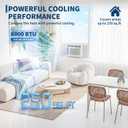 6000 BTU Window Air Conditioner, Cools Up to 250 Sq.ft., 24H Timer, Sleep Mode, Water Self Evaporation, Auto Restart, 3 Cooling & Fan Speeds, Window AC Unit for Bedroom, Office