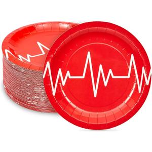 Nurse Graduation Party Supplies, Red Paper Plates (7 In, 80 Pack)