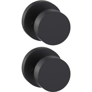 Goldenwarm 2 Pcs Black Dummy Door Knobs, Heavy Duty Zinc-Alloy Matte Black No-Turning Interior Door Knobs, Indoor Doorknobs for Hallway, Inactive Half Dummy Door Knob (1 Pack)
