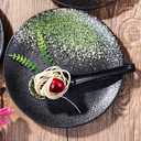 Japanese Dinner Plate Set of 4, 8 Inch Large Appetizer Plate Round Dessert or Salad Plate Ceramic Dinnerware Set Microwave Dishwasher Oven Safe