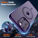 Zapica Magnetic for iPhone 14 Pro Case, [Compatible with MagSafe] [Military Grade Drop Protection] Translucent Matte Shockproof Anti-Scratch Phone Cover, Dark Purple