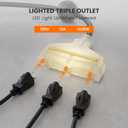 Giraffe Tools DE14 Retractable Extension Cord Reel 50 ft 14/3AWG Power Cord Storage Reel Wall/Ceiling Mount, Lighted Triple Tap Outlet, 50ft, Black Orange
