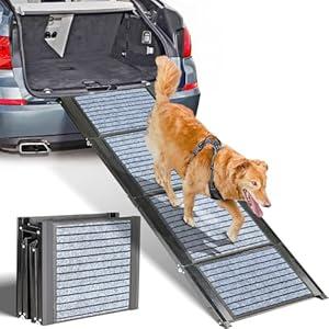 Dog Car Ramp for Medium & Large Dogs, XL Pet Stairs Ramp with Anti-Slip,71"x 20" Extra Long and Wide Dog Steps for Dogs Up to 250LBS for High Bed,Trucks,Cars and SUV