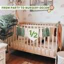 Wild Green Half Birthday Decoration, 1/2 Birthday Boy High Chair Banner with Handmade Hat and Candle, Half Way to One Baby Boy 6 Month Party Supply