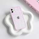 NITITOP Compatible with iPhone 11 Case Clear Cute Rose Flower Floral Leaves Pattern for Women Girls Color Frame Slim Durable Shockproof Protective Phone Cover - Pink