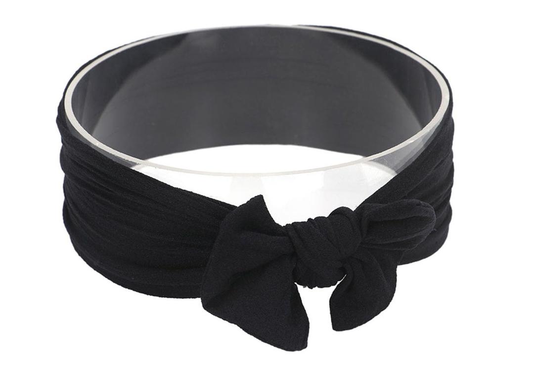 Baby Girl's Toddler Bow Knot Headbands Soft Nylon Headband for Daily Life Birthday Party Photography (Black)