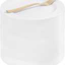 WELLIFE 100PCS White Plastic Dessert Plates and 100PCS Gold Disposable Forks, Premium Hard Dessert Plate 7.5”, Appetizer Plastic Plates for Party and Wedding