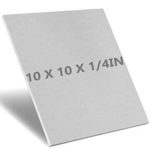 6061 T651 Aluminum Sheet Metal 10" x 10" x 1/4" Inch Flat Plain Thick Aluminum Plate Covered with Protective Film, 6MM Heat Treatable Rectangle Aluminum Metal Plate for Crafting, Industrial