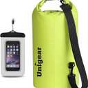 Unigear Dry Bag Waterproof, 2L/5L/10L/20L/30L/40L Floating and Lightweight Bags for Kayaking, Boating, Fishing, Swimming and Camping with Waterproof Phone Case (Yellow)