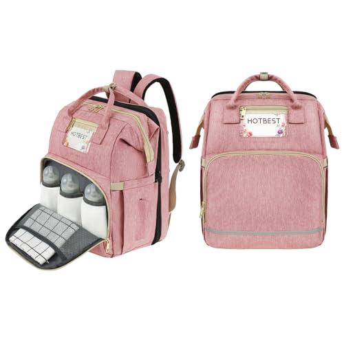HOTBEST Diaper Bag Backpack, Pink, Large