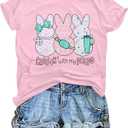 Women Chillin'with My Peeps Shirt Easter Shirt Funny Bunny T-Shirt Cute Rabbit Tee Tops Easter Day Gift (XXL)
